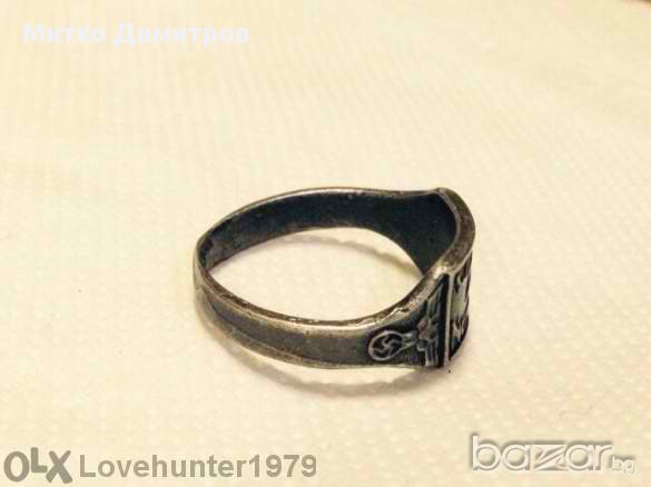 Сребърен пръстен на германската SS дивизия Викинг, снимка 2 - Антикварни и старинни предмети - 10428885