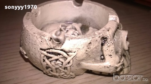 поръчан-АНТИКА-Череп-пепелник 7/3см-внос швеицария, снимка 5 - Антикварни и старинни предмети - 16343381