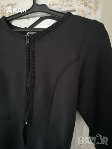 НАМАЛЕНО!!! Спортно елегантно сако пеплум, блейзер с цип, черно, комплект, екип, снимка 5 - Комплекти - 23881043
