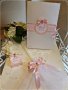 Комплект за кръщене в розово с калинки, снимка 1 - Подаръци за кръщене - 16098660