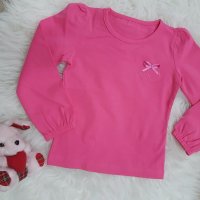 Памучна блузка в розов цвят- 92,98,128,134см./11189/, снимка 1 - Детски Блузи и туники - 19291210