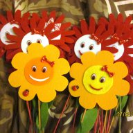 Усмихнати цветя  от филц, снимка 2 - Други - 7022310