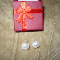 Сребърни обеци с перли, снимка 1 - Обеци - 17299073