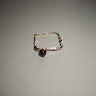 сребърен пръстен с перла, снимка 3 - Пръстени - 16849390