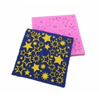Звезди звездички в квадрат дантела силиконов молд форма за украса декорация фондан торта мъфин, снимка 1 - Форми - 20636768
