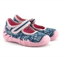Детски обувки Befado 109P160 с дишащи, анатомични подметки, велкро залепване, сив цвят, за момиче 