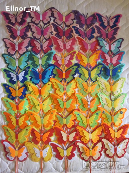 Ръчно изработени пеперуди от филц, снимка 1
