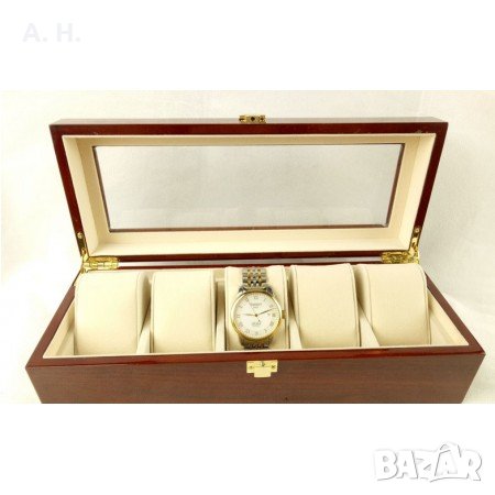 Луксозна дървена кутия за часовници/ гривни /за 5 часовника, снимка 1