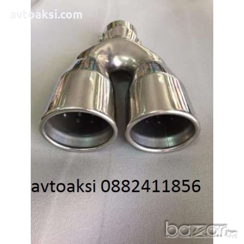 Накрайник Неръждаем за ауспух двоен универсален модел-303, снимка 1