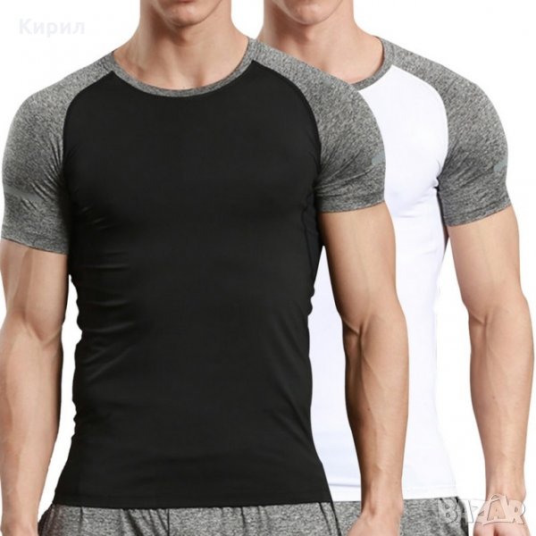 Спортни мъжки тениски за фитнес - черни и бели НОВО!						, снимка 1