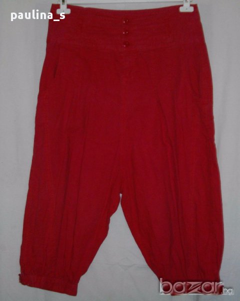 Червени ленени шалвари тип потури "Promod" оригинал, снимка 1
