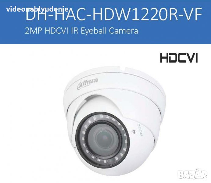 Dahua HDW1220RP-VF HDW1220R-VF 2 Мегапикселова 4в1 Водоустойчива Камера Варифокал Обектив 2.7-13.5мм, снимка 1