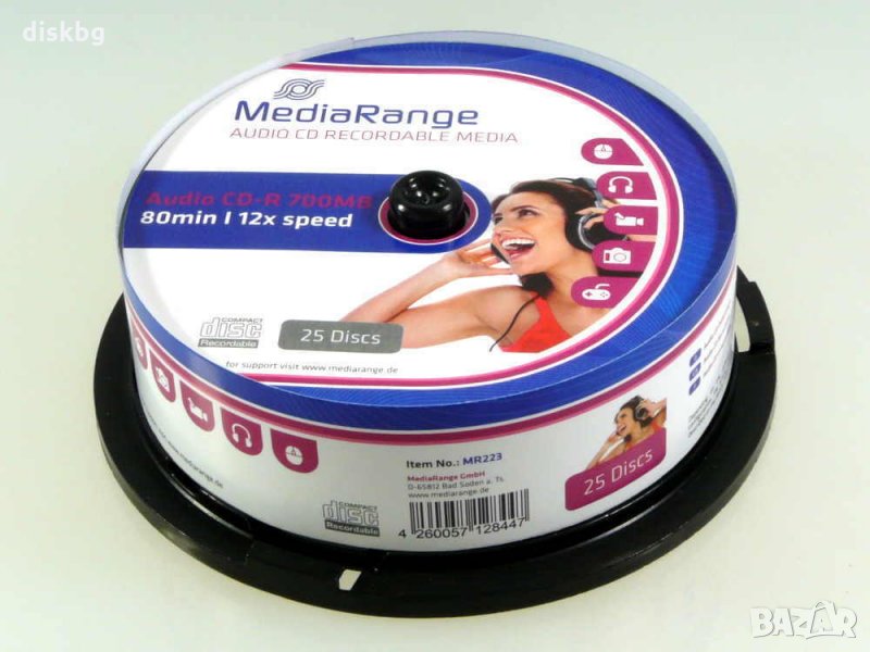 Audio CD-R 700MB, 80min, 12x MediaRange - празни аудио дискове , снимка 1