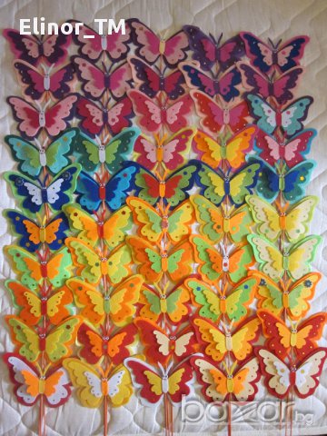 Ръчно изработени пеперуди от филц, снимка 1 - Други - 7630250