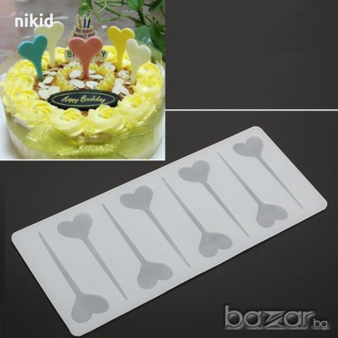 сърце сърца острие за забождане забучване декориране топер торта мъфин декорация шоколад фондан