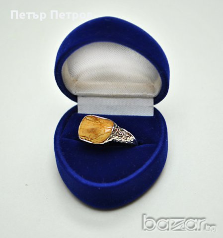 Уникален пръстен от сребро 925 с естествен камък - ахат, снимка 2 - Пръстени - 8691321