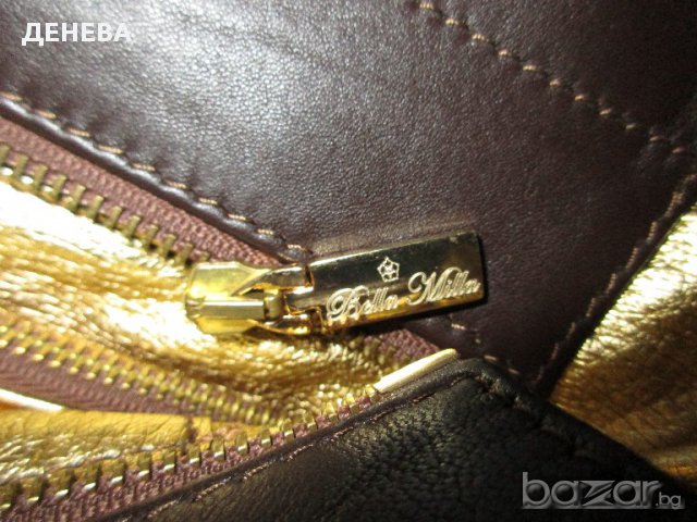 ЕСТЕСТВЕНА КОЖА на BELLA MILLA-ITALY - голяма кафява дамска чанта, снимка 7 - Чанти - 12856245