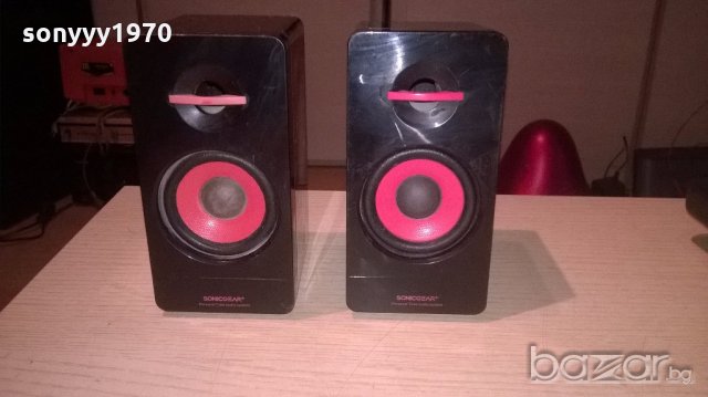 sonicgear-тонколони 2бр-16х9х8см-внос англия, снимка 6 - Тонколони - 19574618