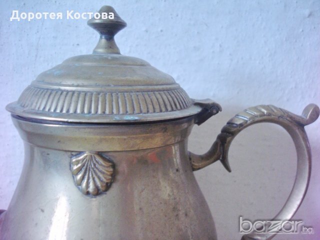 Стар бронзов чайник 2, снимка 2 - Антикварни и старинни предмети - 19209654