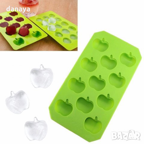 1053 Силиконова форма за лед и бонбони ябълки 11 гнезда