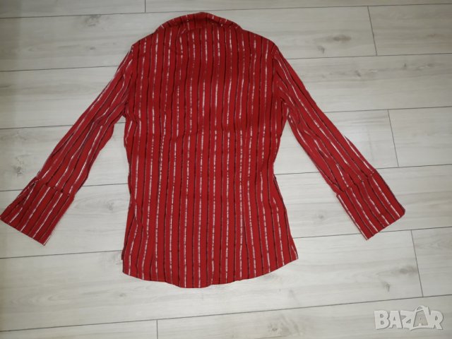 Червена дамска еластична риза с дълъг ръкав марка Naturez, снимка 2 - Ризи - 24540235