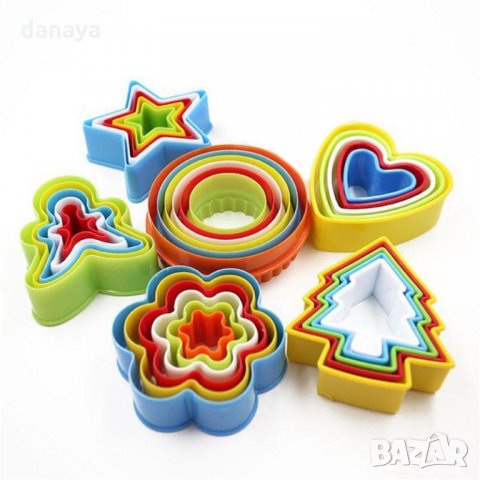 5бр в комплект форми за сладки елха звезда сърце цвете резци човече