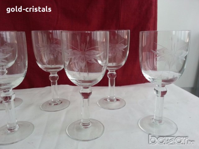  Ретро кристални чаши гравирани 
