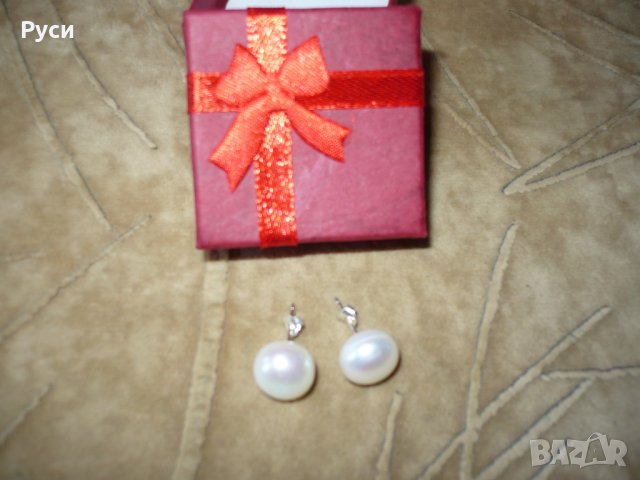 Сребърни обеци с перли, снимка 1 - Обеци - 17299073