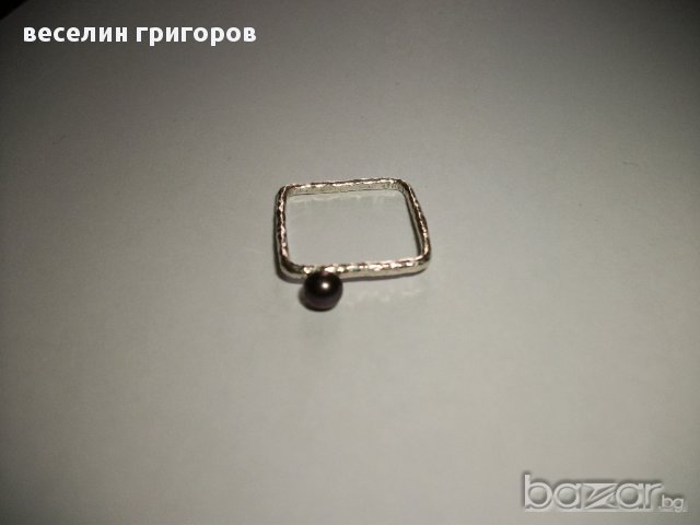 сребърен пръстен с перла, снимка 3 - Пръстени - 16849390