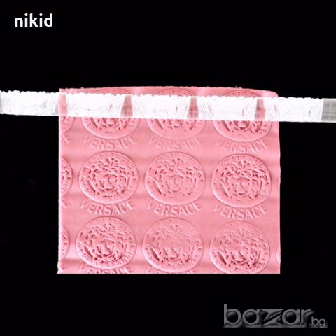 VERSACE лого Версаче кръгове Прозрачна релефна текстурна точилка за фондан украса торта сладки