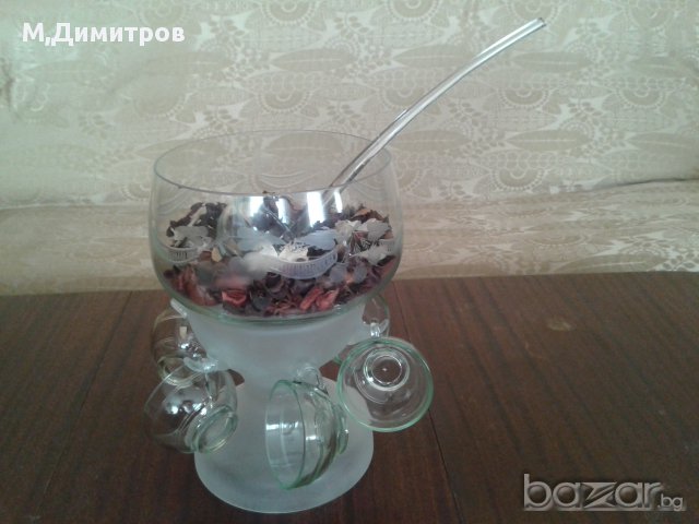 кристален сервиз за пунш - 9 части , снимка 2 - Антикварни и старинни предмети - 9399612