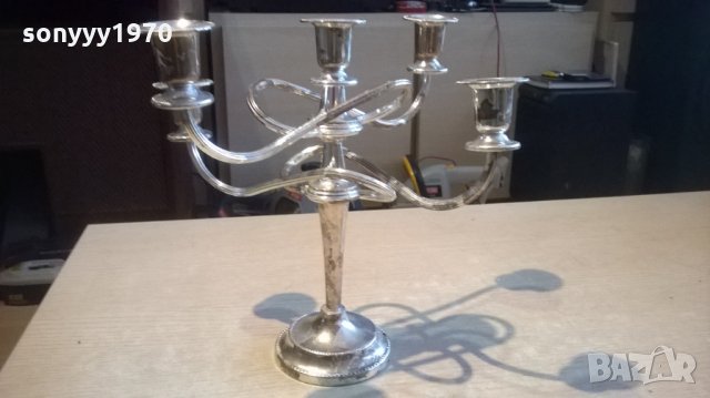 красив свещник за 5 свещи-25х25х20см-внос швеицария, снимка 2 - Колекции - 23991791