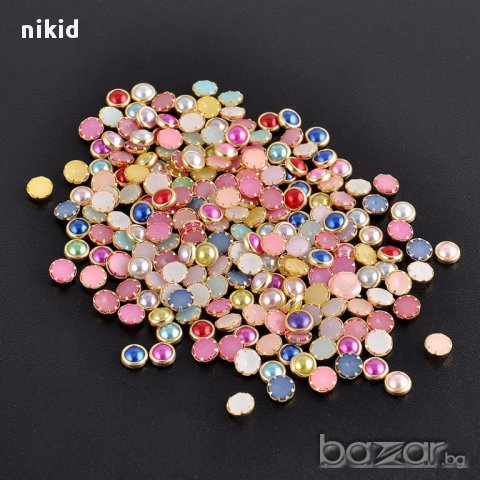 декорация за нокти маникюр 200 бр. капси цветни мъниста камъчета , снимка 2 - Продукти за маникюр - 15357186