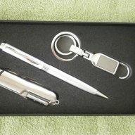 Луксозен нов бизнес комплект Nogest- ножче, химикал и ключодържател, снимка 1 - Други - 8932115