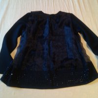  черна спортно елегантна блуза, снимка 6 - Блузи с дълъг ръкав и пуловери - 23192185