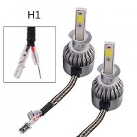 2Х H1 LED бяла крушка за мъгла фар лампа халоген дневни светлини алуминиев корпус, снимка 2 - Аксесоари и консумативи - 21154578