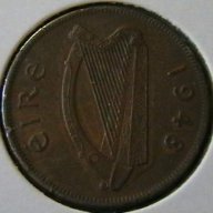 1 пени 1948, Ирландия, снимка 2 - Нумизматика и бонистика - 14453620