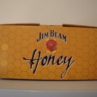 Празна колекционерска бутилка / шише от бърбън уиски Jim Beam Bourbon Honey, картонена кутия,алкохол, снимка 6 - Други ценни предмети - 10255680
