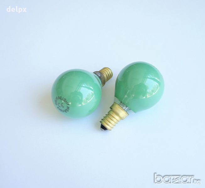 Лампа сфера мини зелена с цокъл E14 220V 25W, снимка 1
