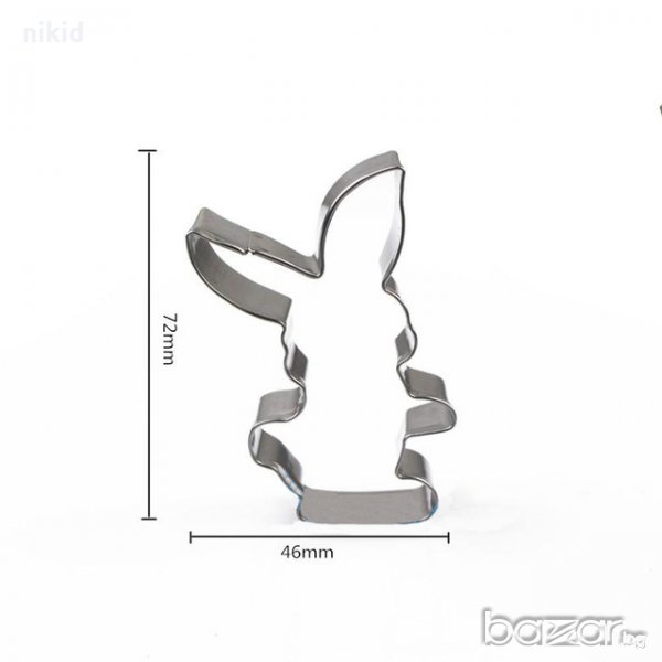 2 вид заек прави уши  Великден метална форма резец украса бисквитки фондан, снимка 1