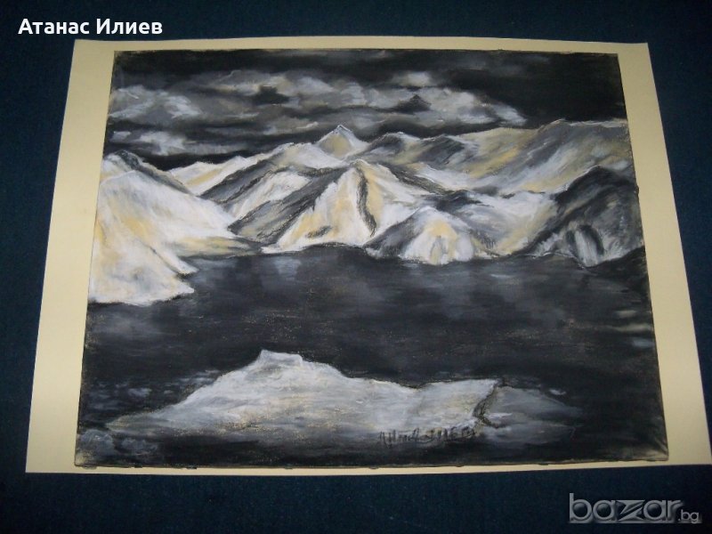 Пейзаж в черно и бяло, подписан, худ. Десислава Илиева, снимка 1