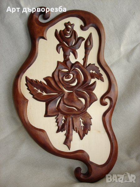 Роза фантазия  дърворезба, снимка 1