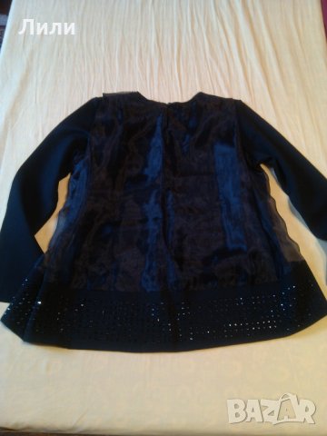  черна спортно елегантна блуза, снимка 6 - Блузи с дълъг ръкав и пуловери - 23192185