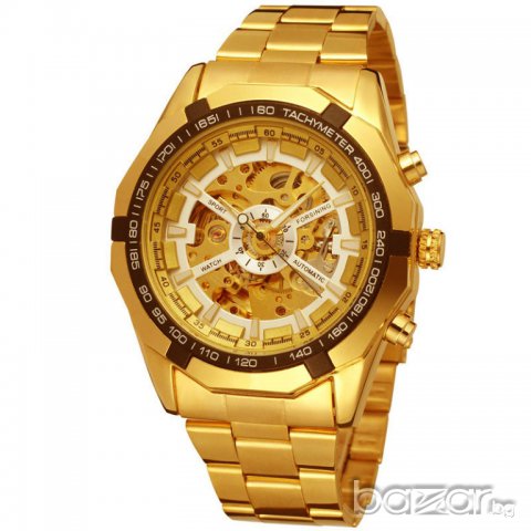 ПОЗЛАТЕН с 18карата злато Автоматичен часовник WINNЕР № 1  SKELETON , снимка 2 - Мъжки - 14417458