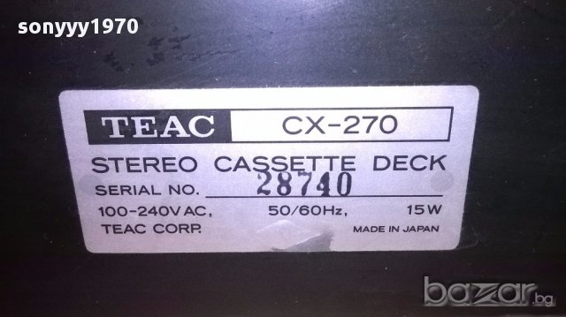 Teac cx-270 cassette deck-made in japan-нов внос швеицария, снимка 10 - Ресийвъри, усилватели, смесителни пултове - 13480854