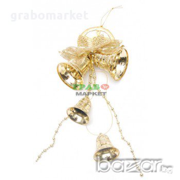 Тематична коледна украса за окачване - камбанки, декоративна панделка, листенца и музикални ноти. , снимка 1