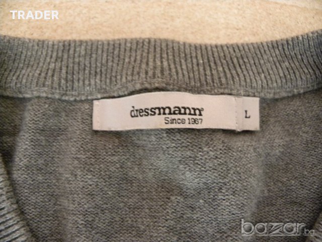 Мъжки пуловер DRESSMAN, 100% памук, размер М, снимка 2 - Пуловери - 16172214