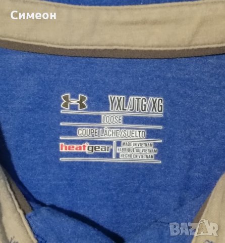 Under Armour НОВА оригинална поло тениска S UA синя фланелка с яка, снимка 4 - Спортни дрехи, екипи - 25314239