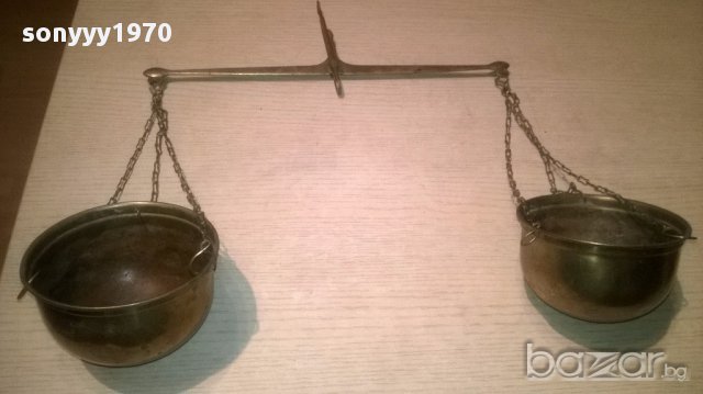 Ретро везна-мед/месинг-40х36х12см-внос швеицария, снимка 8 - Антикварни и старинни предмети - 16654393