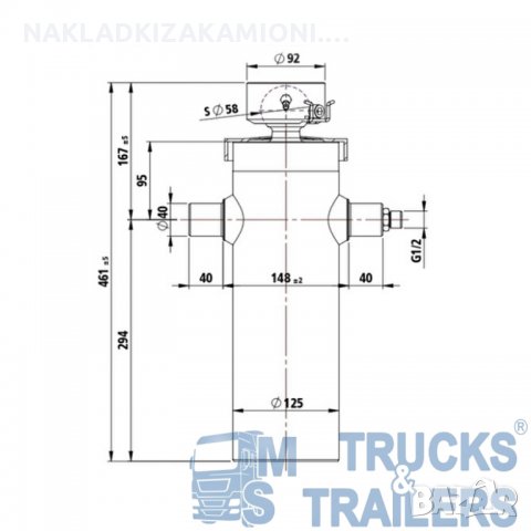 Хидравличен цилиндър 7.9т - PENTA, снимка 2 - Части - 25967789